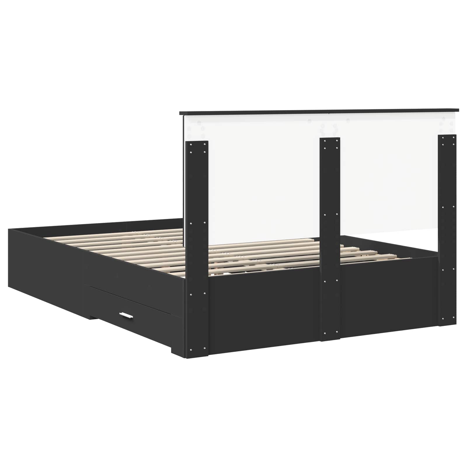 Struttura del letto Nero 135 x 190 cm Legno multistrato | homemem39