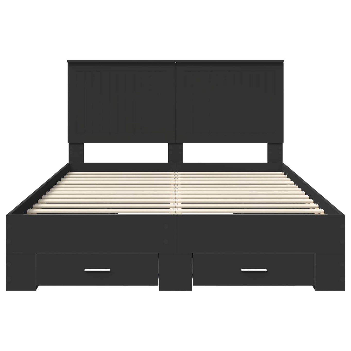 Struttura del letto Nero 135 x 190 cm Legno multistrato | homemem39