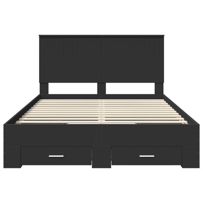 Struttura del letto Nero 135 x 190 cm Legno multistrato | homemem39