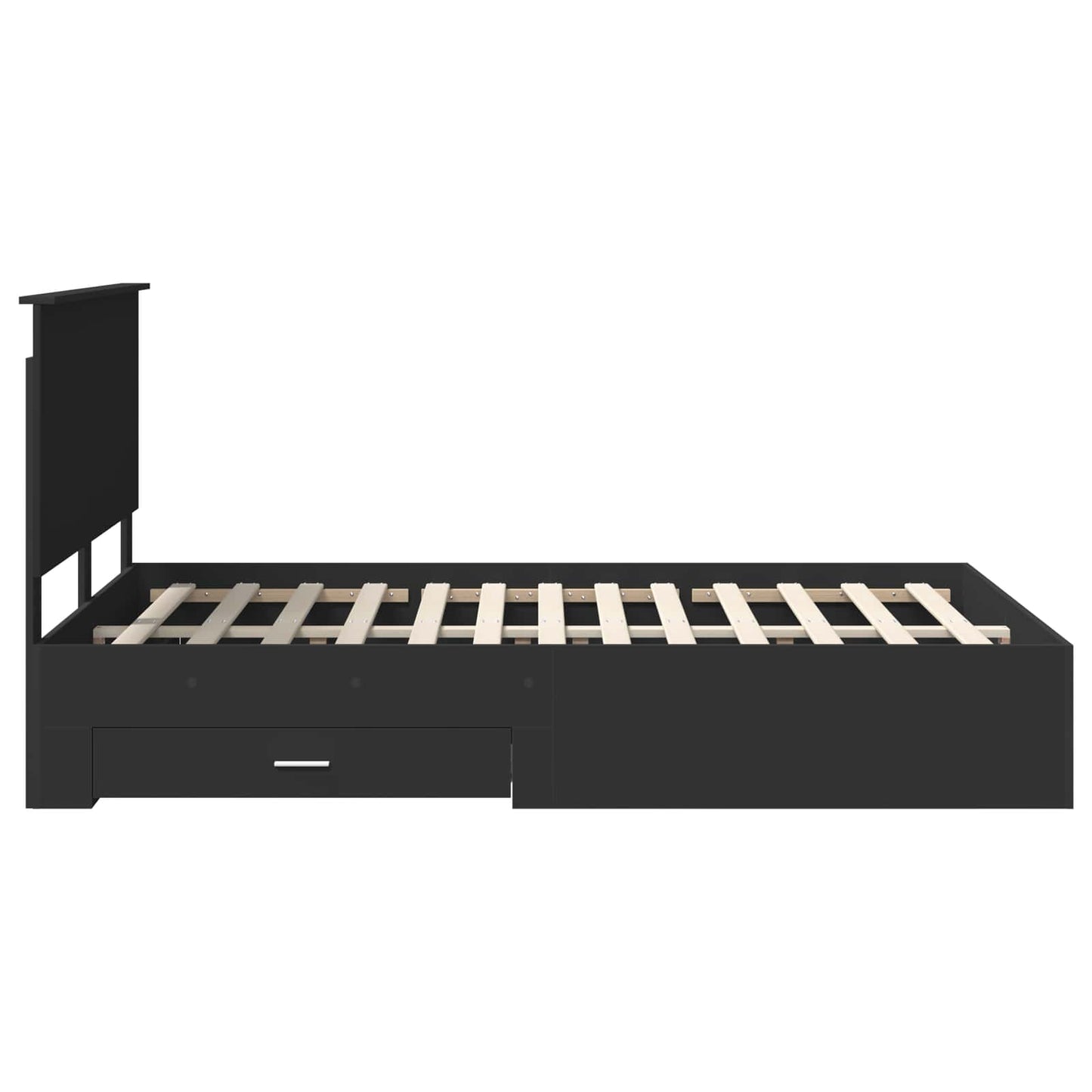 Struttura del letto Nero 135 x 190 cm Legno multistrato | homemem39