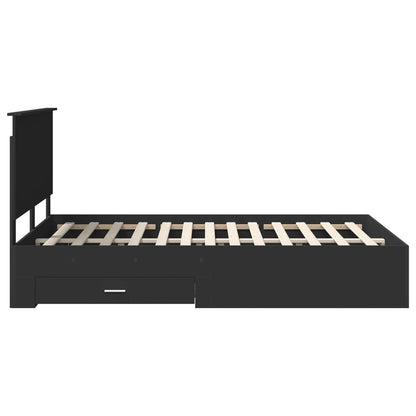 Struttura del letto Nero 135 x 190 cm Legno multistrato | homemem39