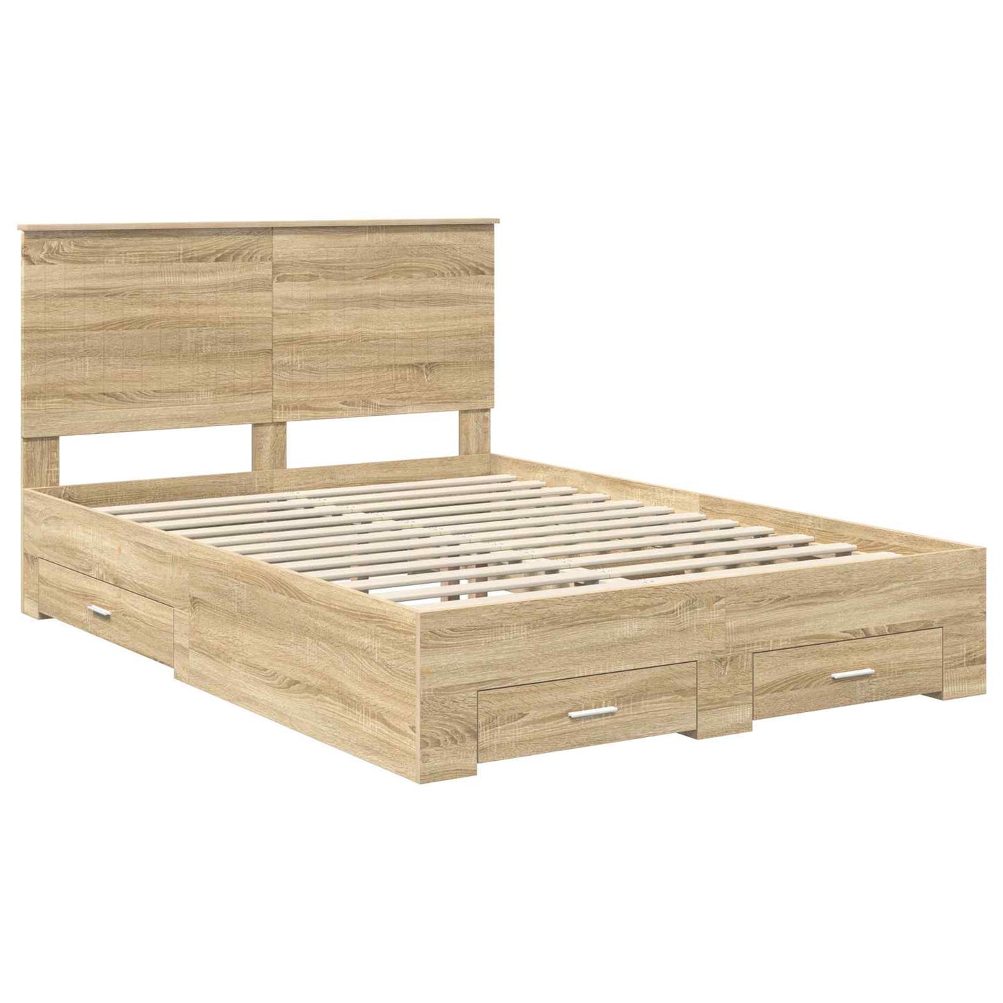 Struttura del letto con testiera Rovere Sonoma 135 x 190 cm | homemem39