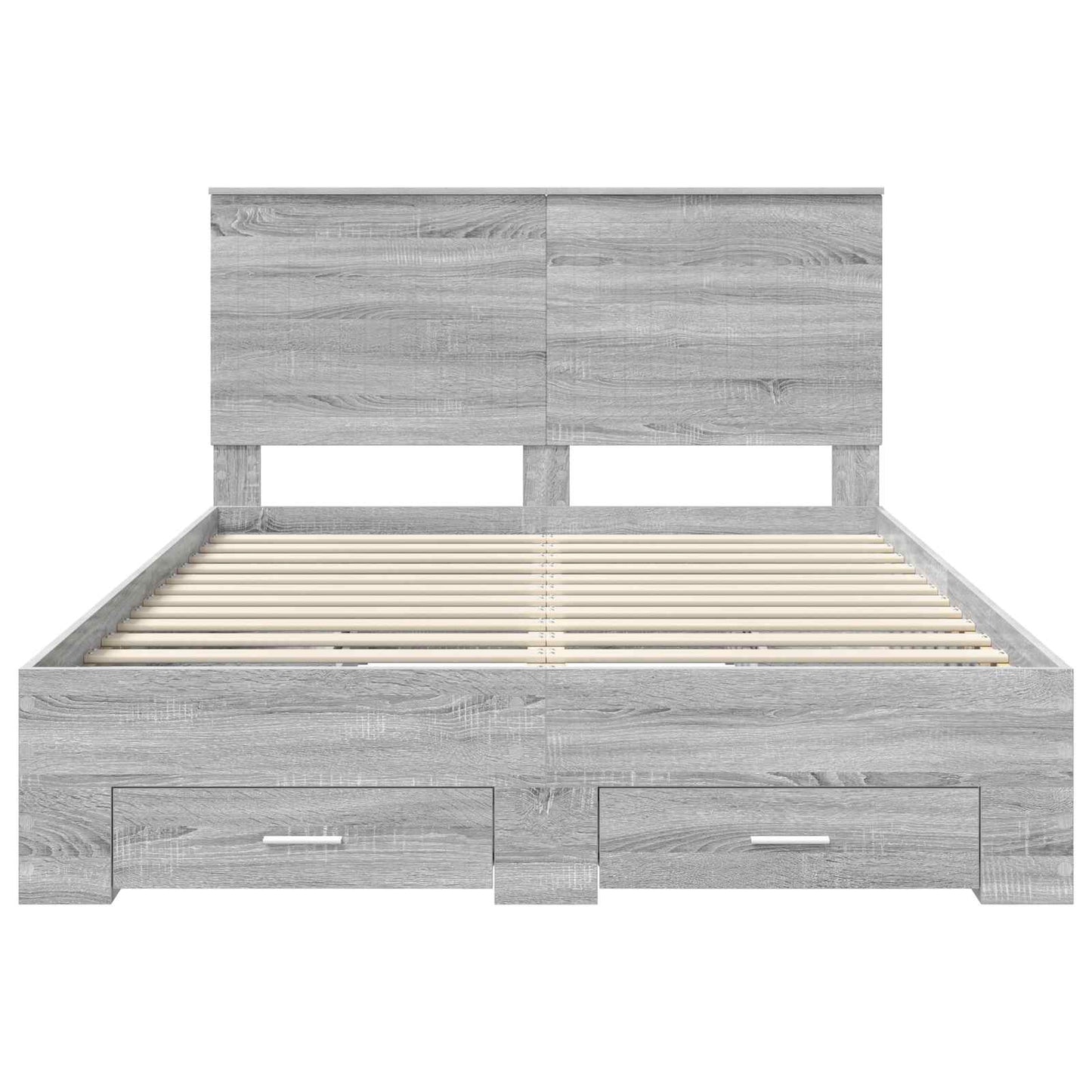 Struttura del letto con testiera Grigio Sonoma 135 x 190 cm | homemem39