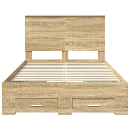 Struttura del letto con testiera Rovere Sonoma 120 x 200 cm | homemem39