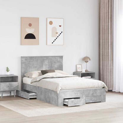 Struttura del letto con testiera Grigio cemento 120 x 200 cm | homemem39