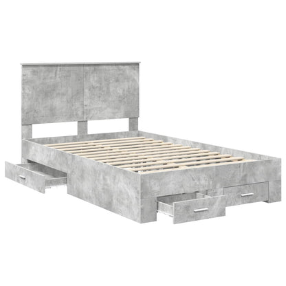 Struttura del letto con testiera Grigio cemento 120 x 200 cm | homemem39