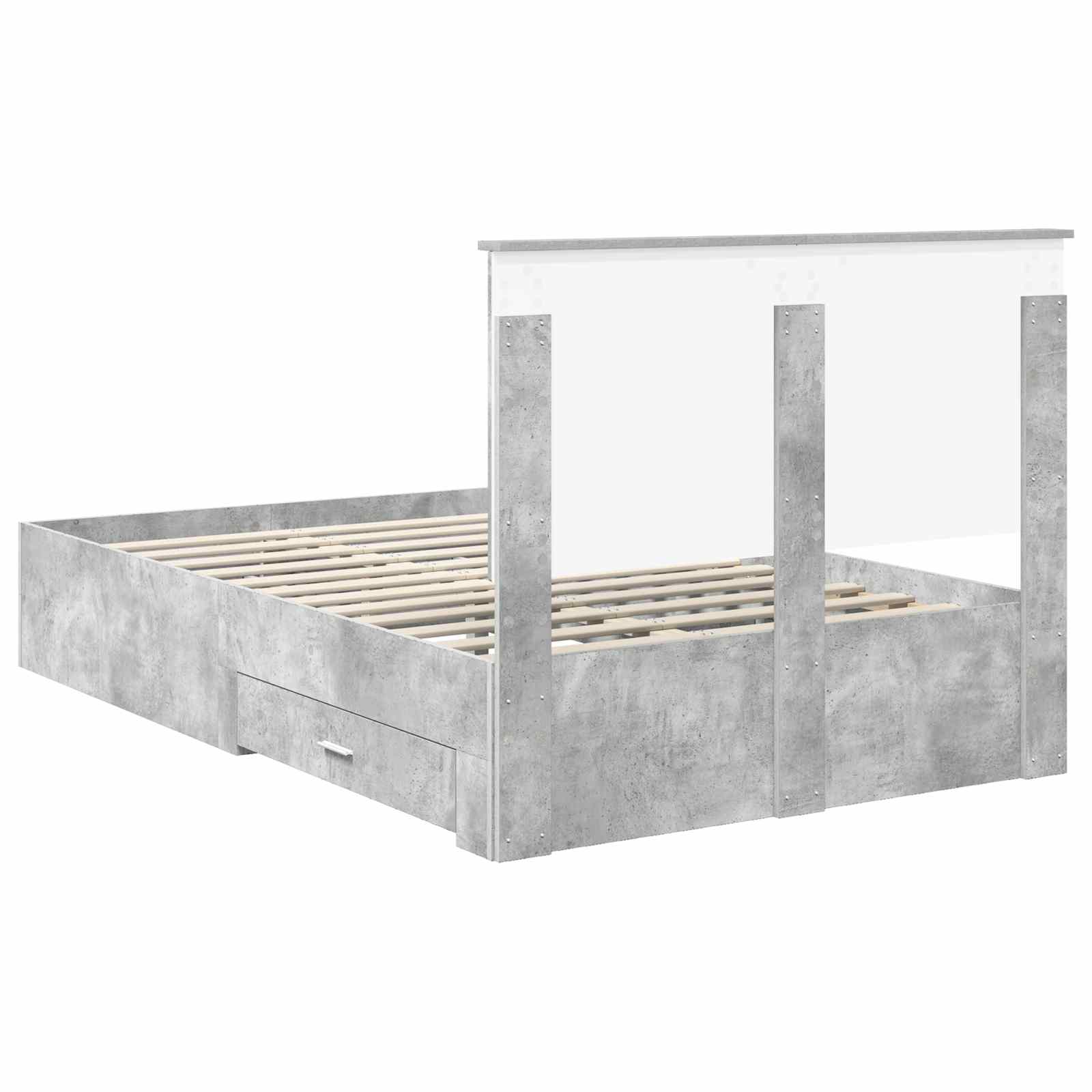Struttura del letto con testiera Grigio cemento 120 x 200 cm | homemem39