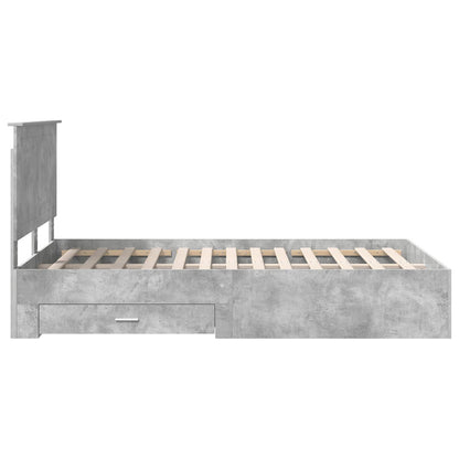 Struttura del letto con testiera Grigio cemento 120 x 200 cm | homemem39