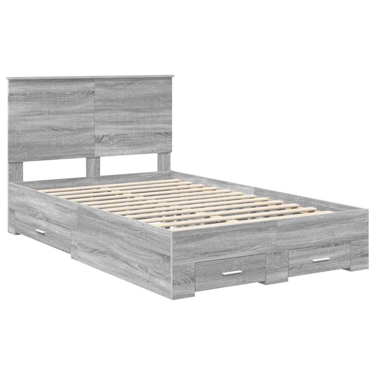 Struttura del letto con testiera Grigio Sonoma 120 x 200 cm | homemem39