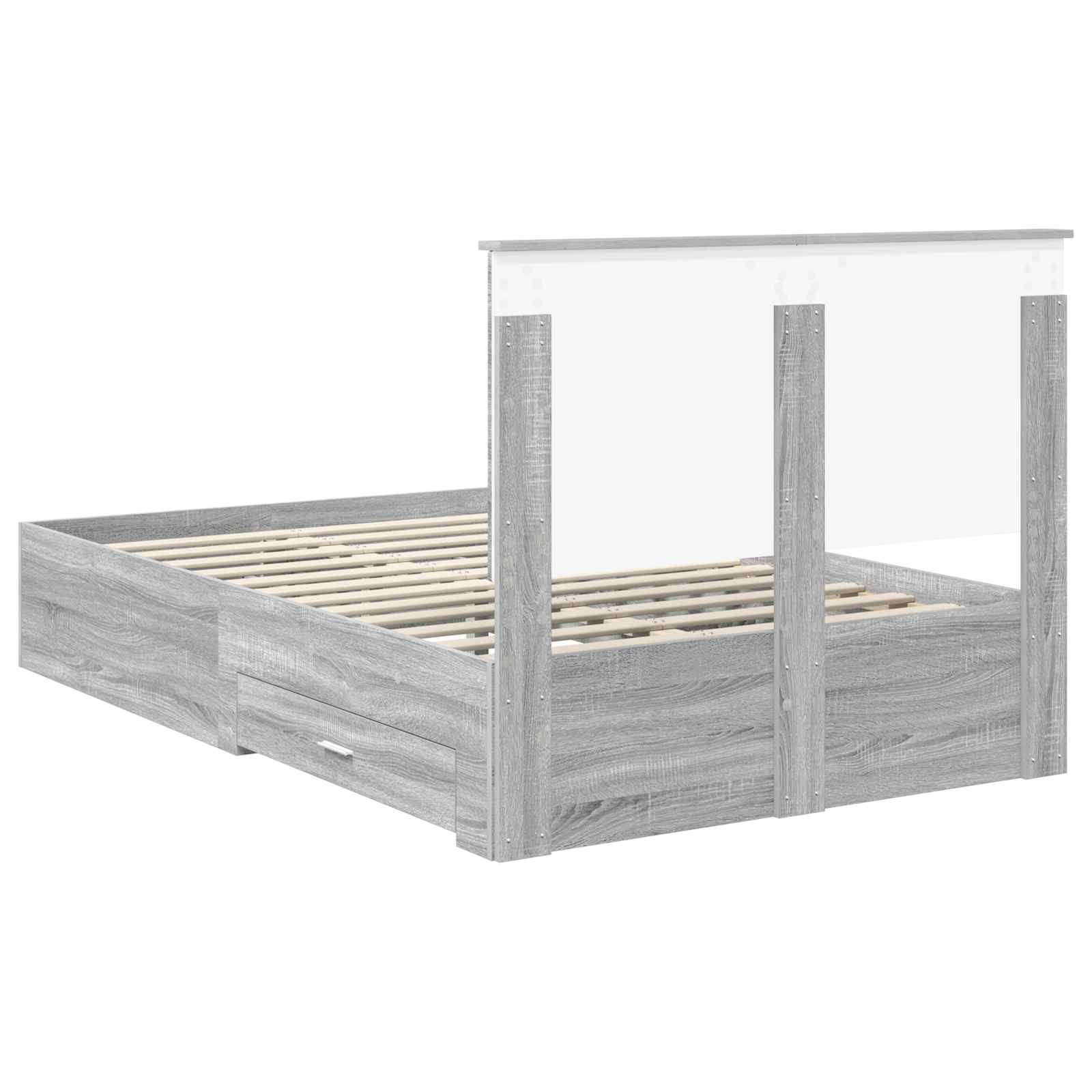 Struttura del letto con testiera Grigio Sonoma 120 x 200 cm | homemem39