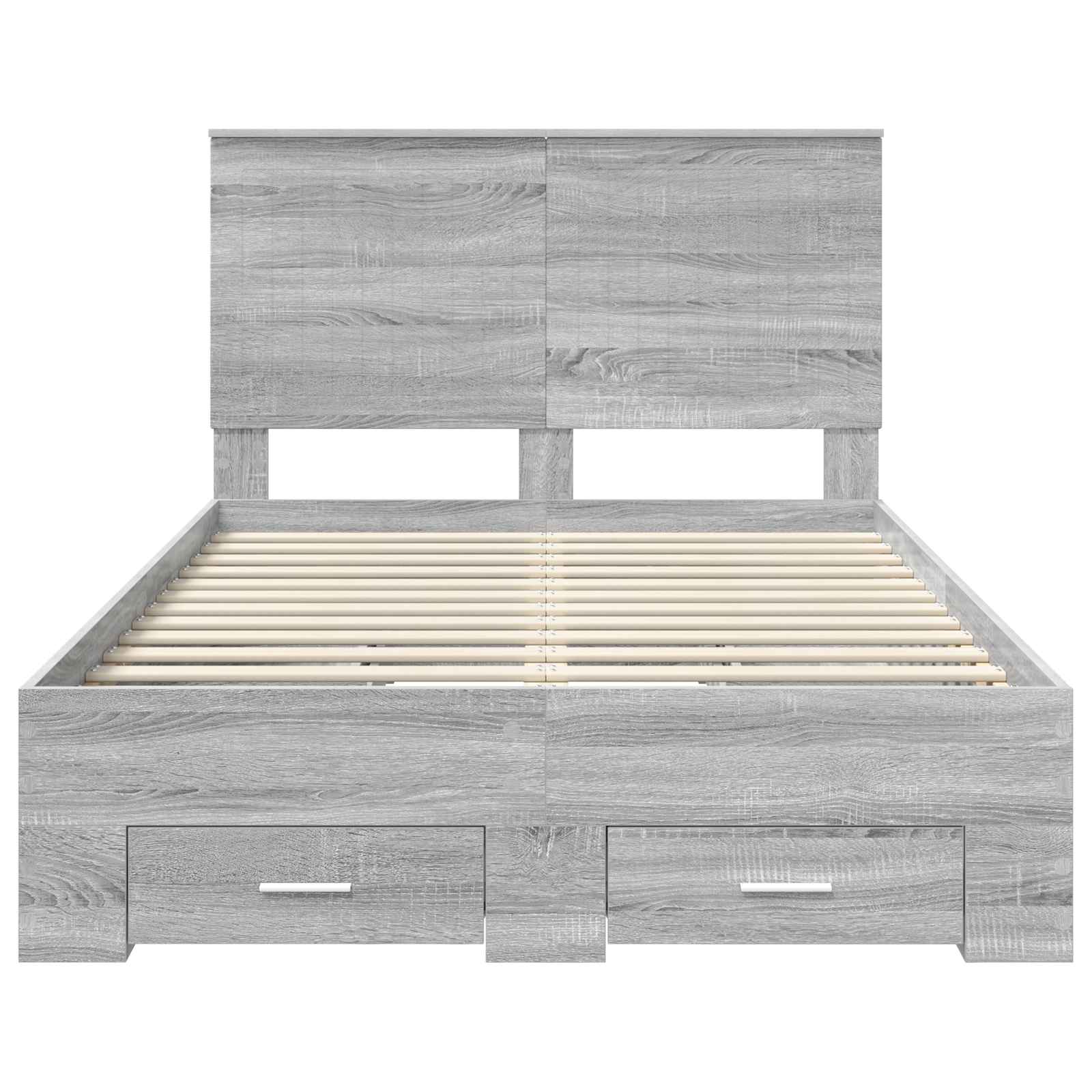 Struttura del letto con testiera Grigio Sonoma 120 x 200 cm | homemem39