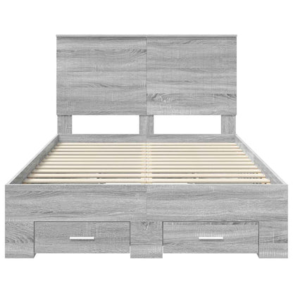 Struttura del letto con testiera Grigio Sonoma 120 x 200 cm | homemem39