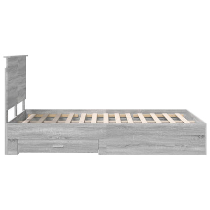 Struttura del letto con testiera Grigio Sonoma 120 x 200 cm | homemem39
