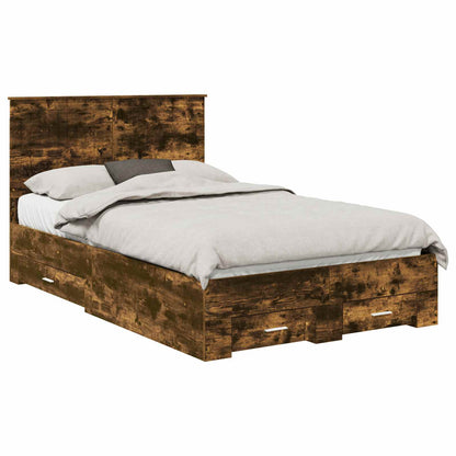 Struttura del letto Rovere fumé 120 x 190 cm Legno multistrato | homemem39