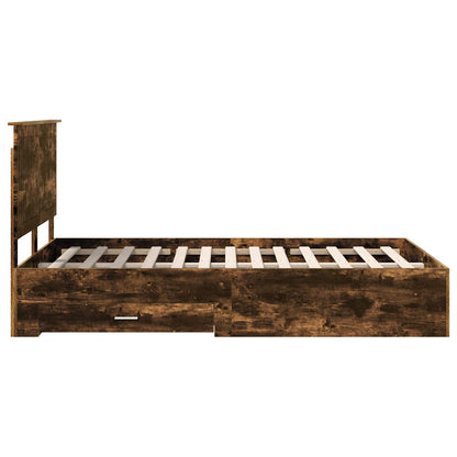 Struttura del letto Rovere fumé 120 x 190 cm Legno multistrato | homemem39