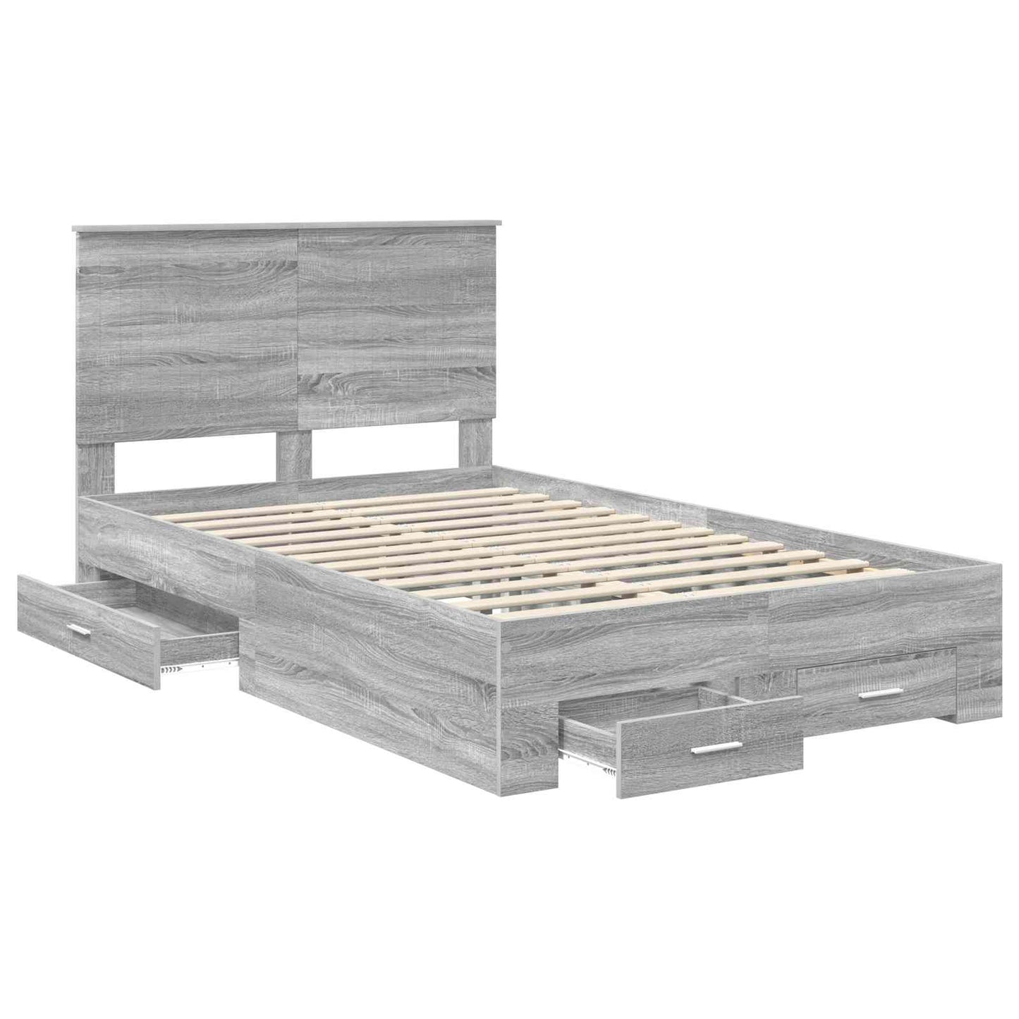 Struttura del letto con testiera Grigio Sonoma 120 x 190 cm | homemem39