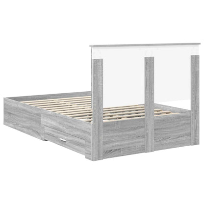 Struttura del letto con testiera Grigio Sonoma 120 x 190 cm | homemem39
