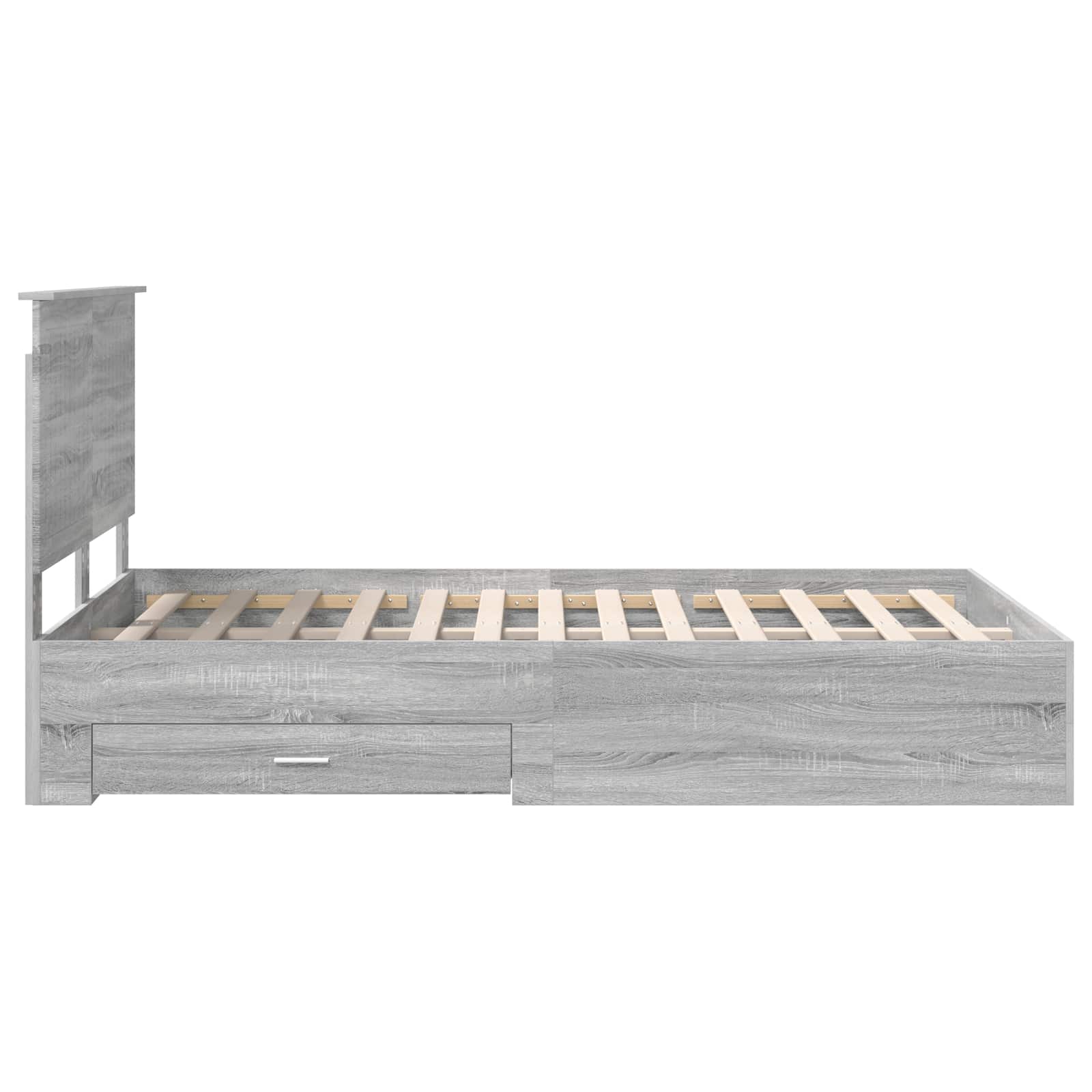 Struttura del letto con testiera Grigio Sonoma 120 x 190 cm | homemem39