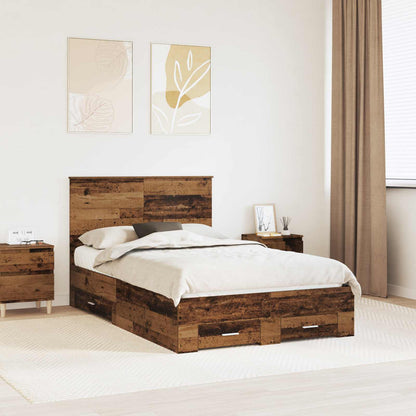 Struttura del letto con testiera Legno vecchio 120 x 190 cm | homemem39