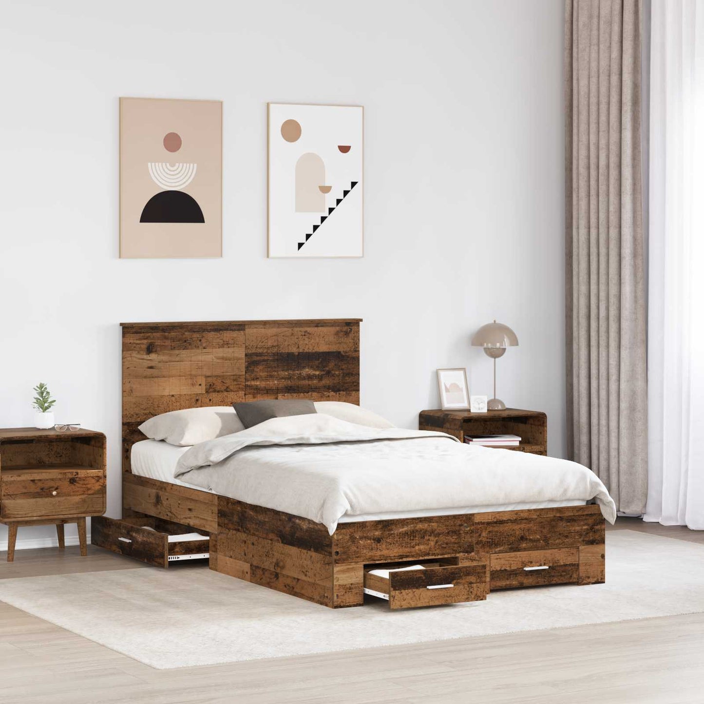 Struttura del letto con testiera Legno vecchio 120 x 190 cm | homemem39
