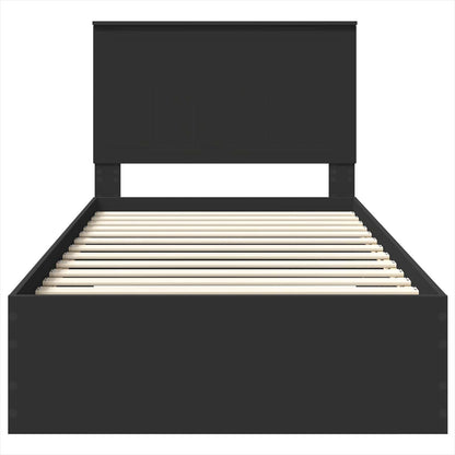 Struttura del letto con testiera Nero e Argento 90 x 200 cm | homemem39