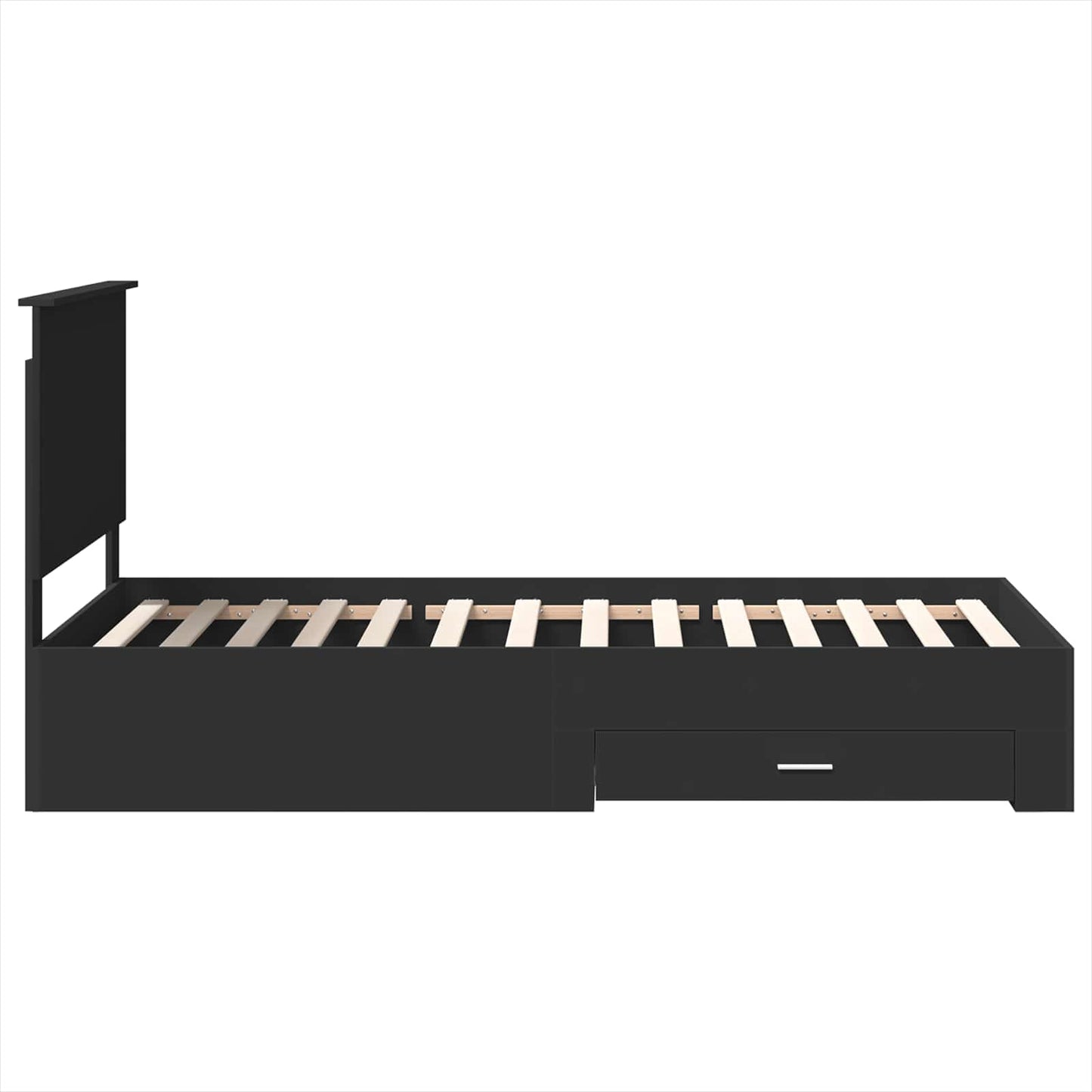 Struttura del letto con testiera Nero e Argento 90 x 200 cm | homemem39