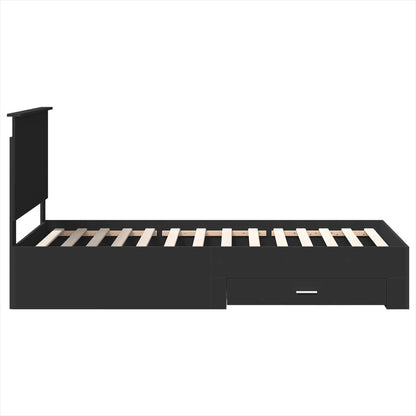 Struttura del letto con testiera Nero e Argento 90 x 200 cm | homemem39