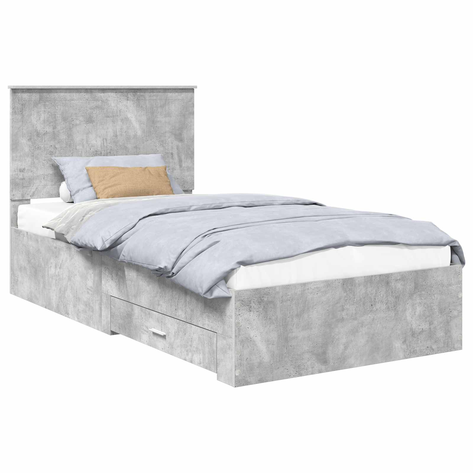Struttura del letto con testiera Grigio cemento 100 x 200 cm | homemem39