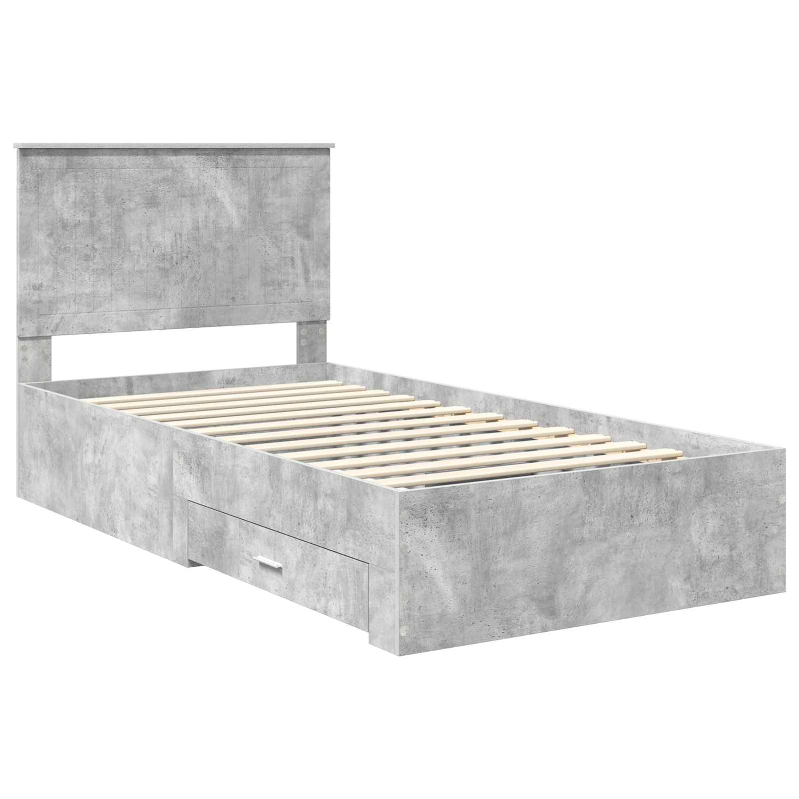 Struttura del letto con testiera Grigio cemento 100 x 200 cm | homemem39