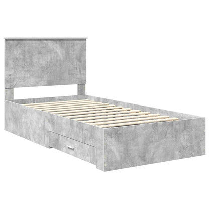 Struttura del letto con testiera Grigio cemento 100 x 200 cm | homemem39