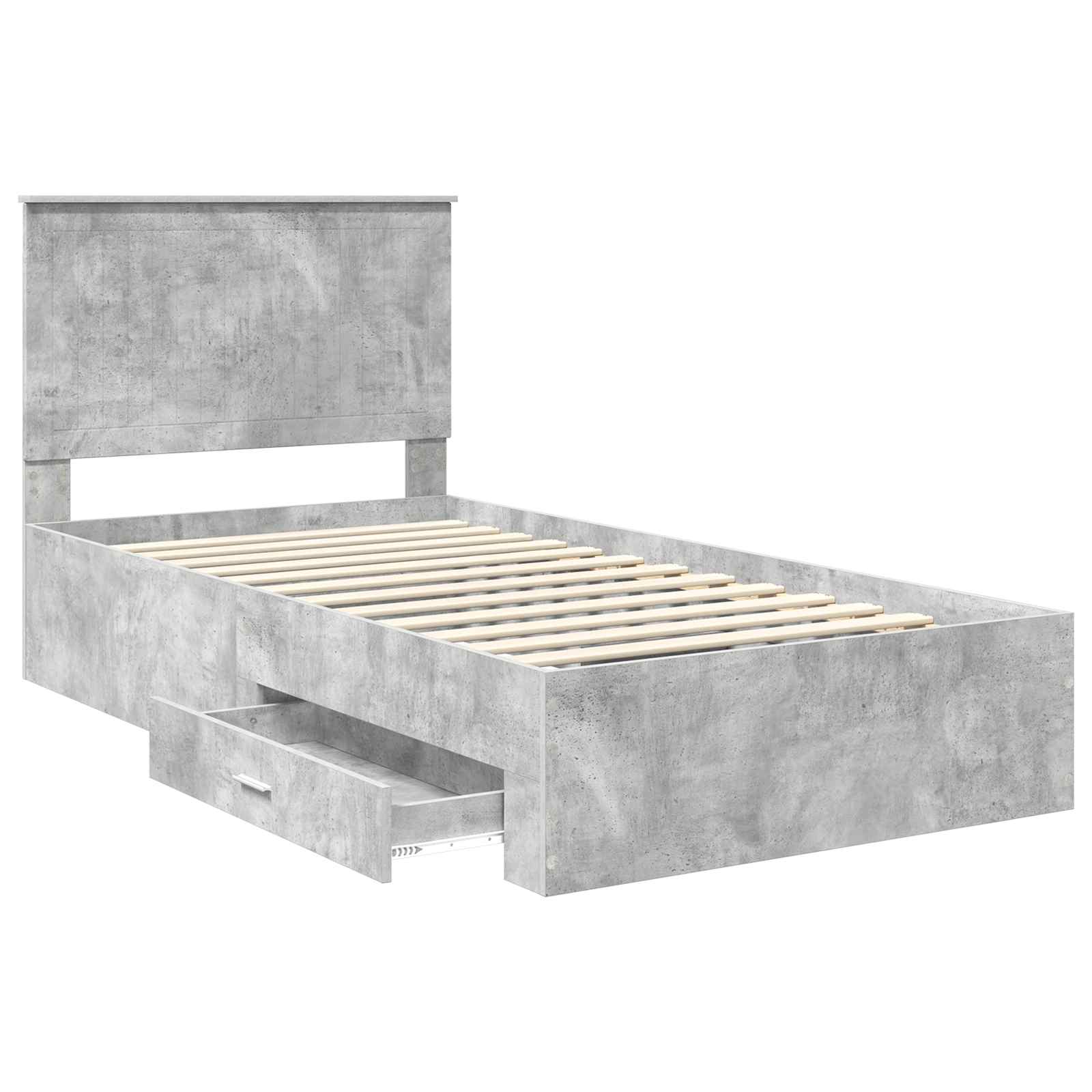 Struttura del letto con testiera Grigio cemento 100 x 200 cm | homemem39