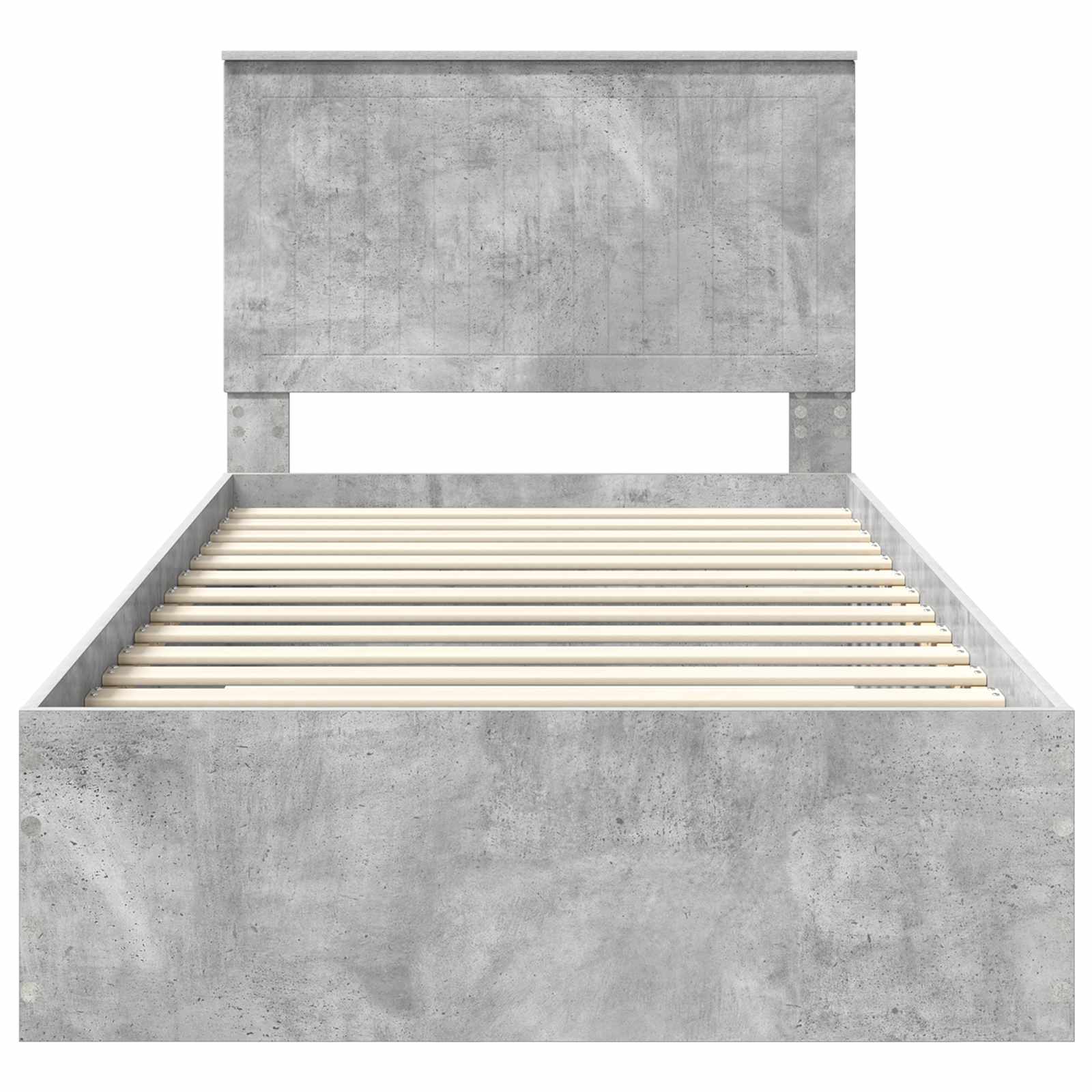 Struttura del letto con testiera Grigio cemento 100 x 200 cm | homemem39
