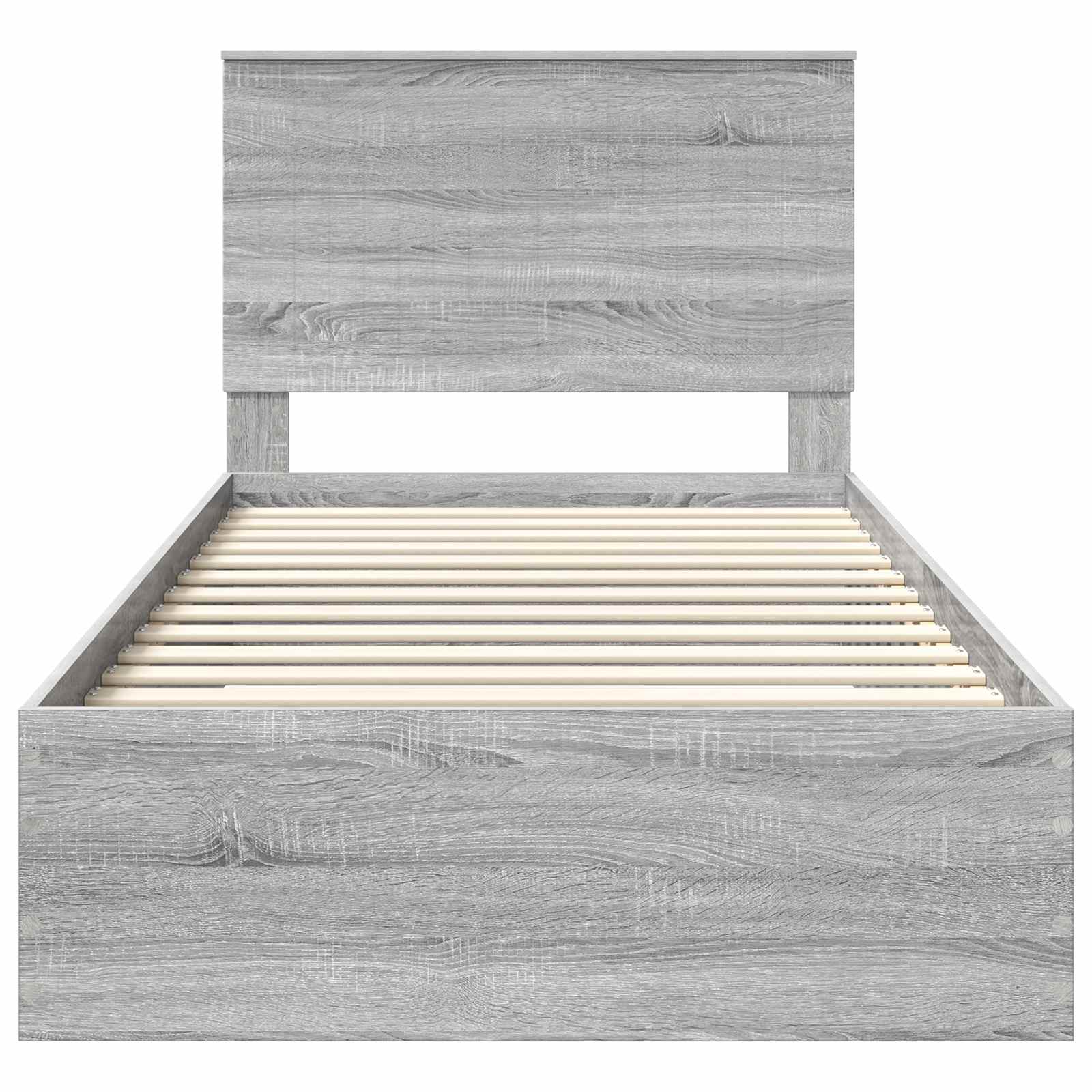 Struttura del letto con testiera Grigio Sonoma 100 x 200 cm | homemem39
