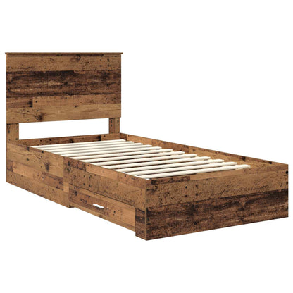 Struttura del letto con testiera Legno vecchio 100 x 200 cm | homemem39