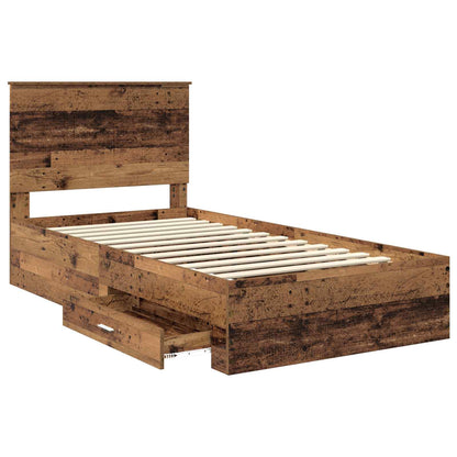Struttura del letto con testiera Legno vecchio 100 x 200 cm | homemem39