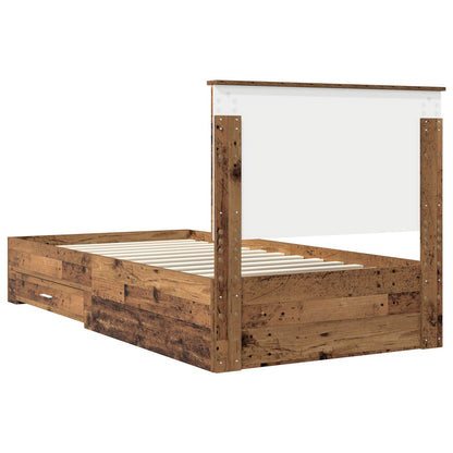 Struttura del letto con testiera Legno vecchio 100 x 200 cm | homemem39