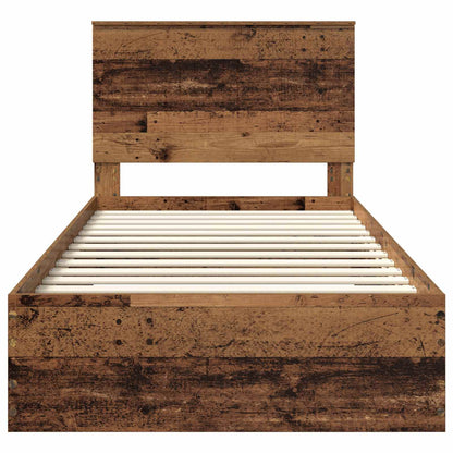 Struttura del letto con testiera Legno vecchio 100 x 200 cm | homemem39