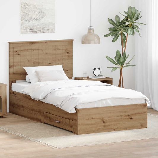 Struttura del letto Rovere artigianale 100 x 200 cm | homemem39