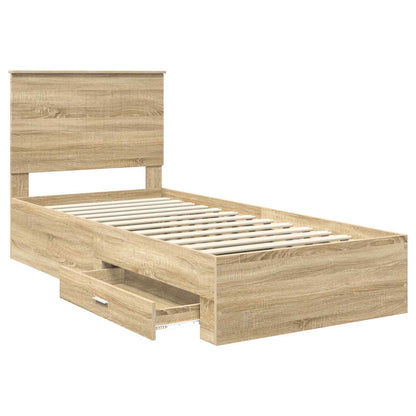Struttura del letto Rovere Sonoma 90 x 200 cm Legno multistrato | homemem39