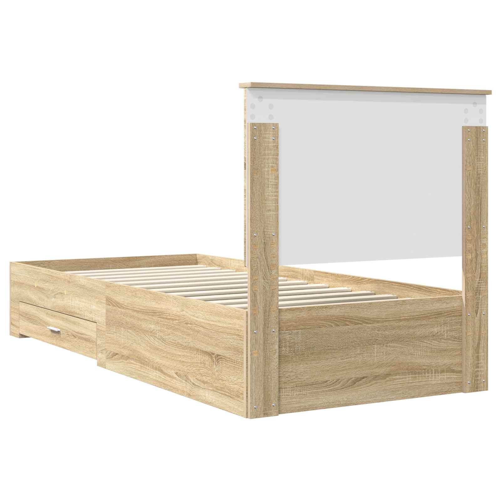 Struttura del letto Rovere Sonoma 90 x 200 cm Legno multistrato | homemem39