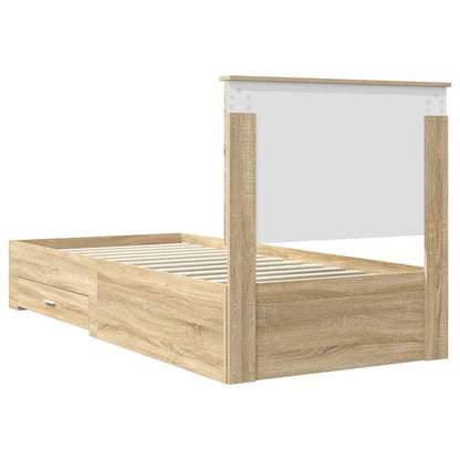 Struttura del letto Rovere Sonoma 90 x 200 cm Legno multistrato | homemem39