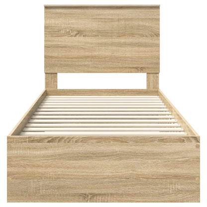 Struttura del letto Rovere Sonoma 90 x 200 cm Legno multistrato | homemem39