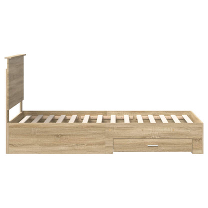 Struttura del letto Rovere Sonoma 90 x 200 cm Legno multistrato | homemem39