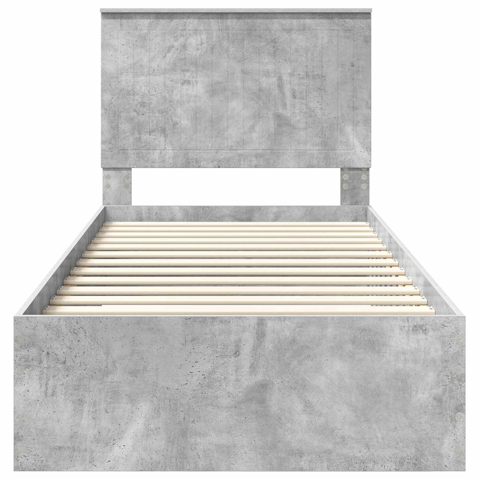 Struttura del letto con testiera Grigio cemento 90 x 200 cm | homemem39