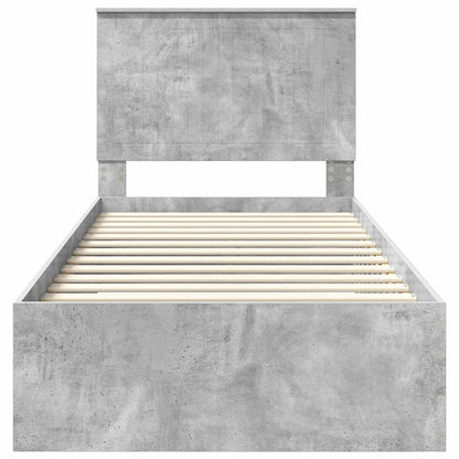 Struttura del letto con testiera Grigio cemento 90 x 200 cm | homemem39