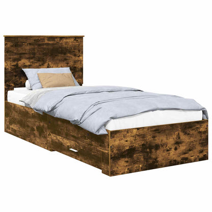 Struttura del letto Rovere fumé 90 x 200 cm Legno multistrato | homemem39