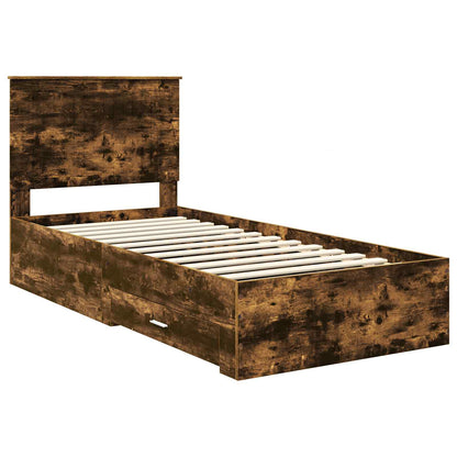 Struttura del letto Rovere fumé 90 x 200 cm Legno multistrato | homemem39