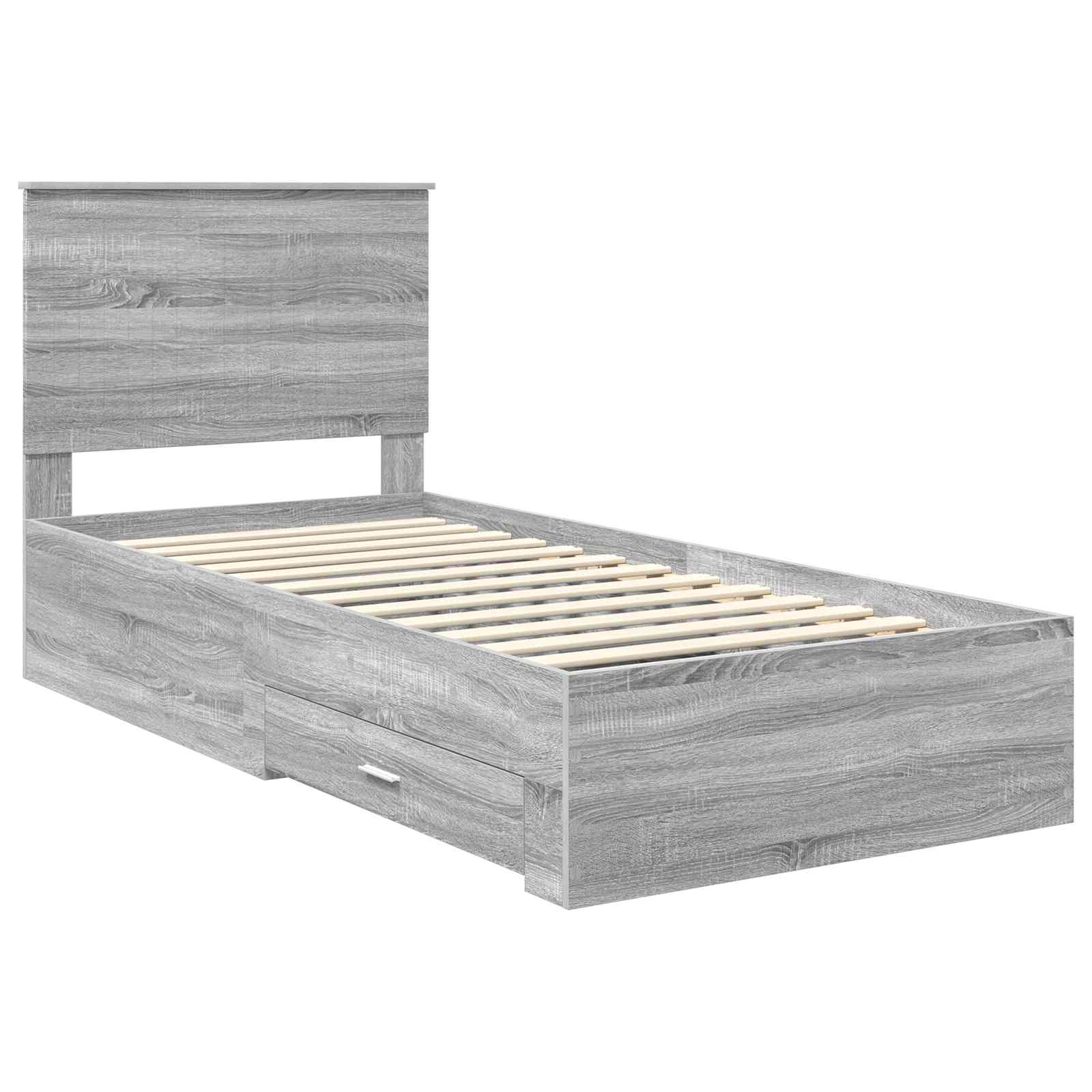Struttura del letto Grigio Sonoma 90 x 200 cm Legno multistrato | homemem39