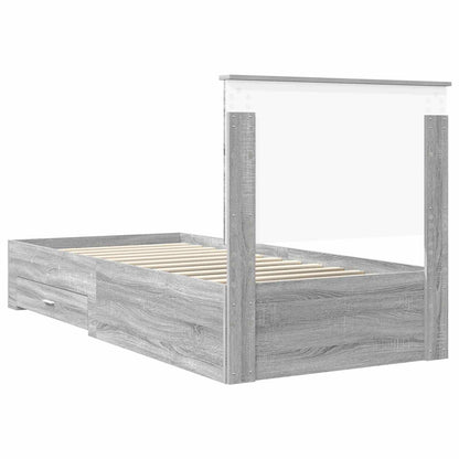 Struttura del letto Grigio Sonoma 90 x 200 cm Legno multistrato | homemem39