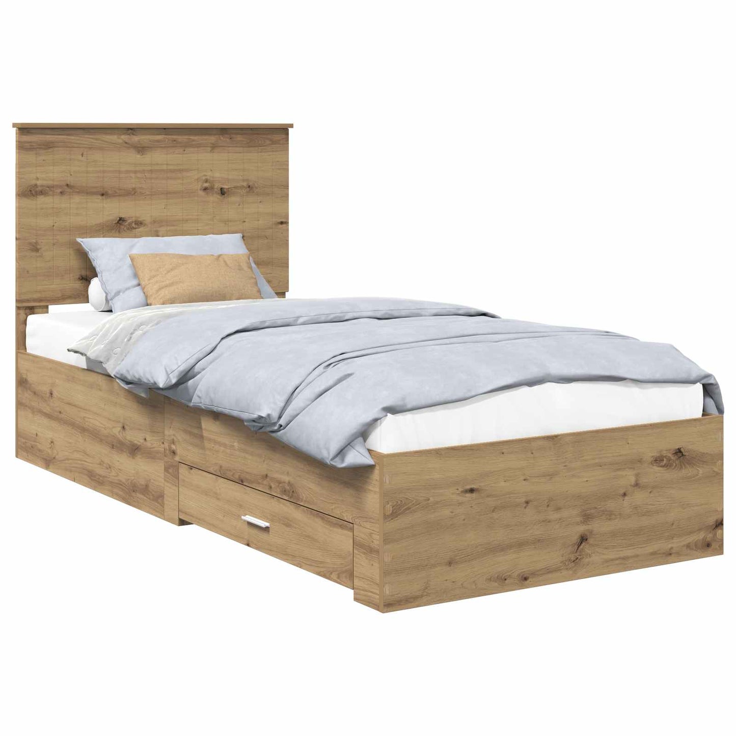 Struttura del letto con cassetto Rovere artigianale 90 x 200 cm | homemem39